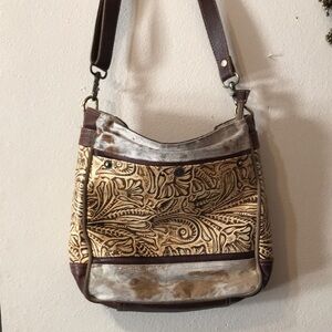 Brown and Cream Patterned Women's Bag